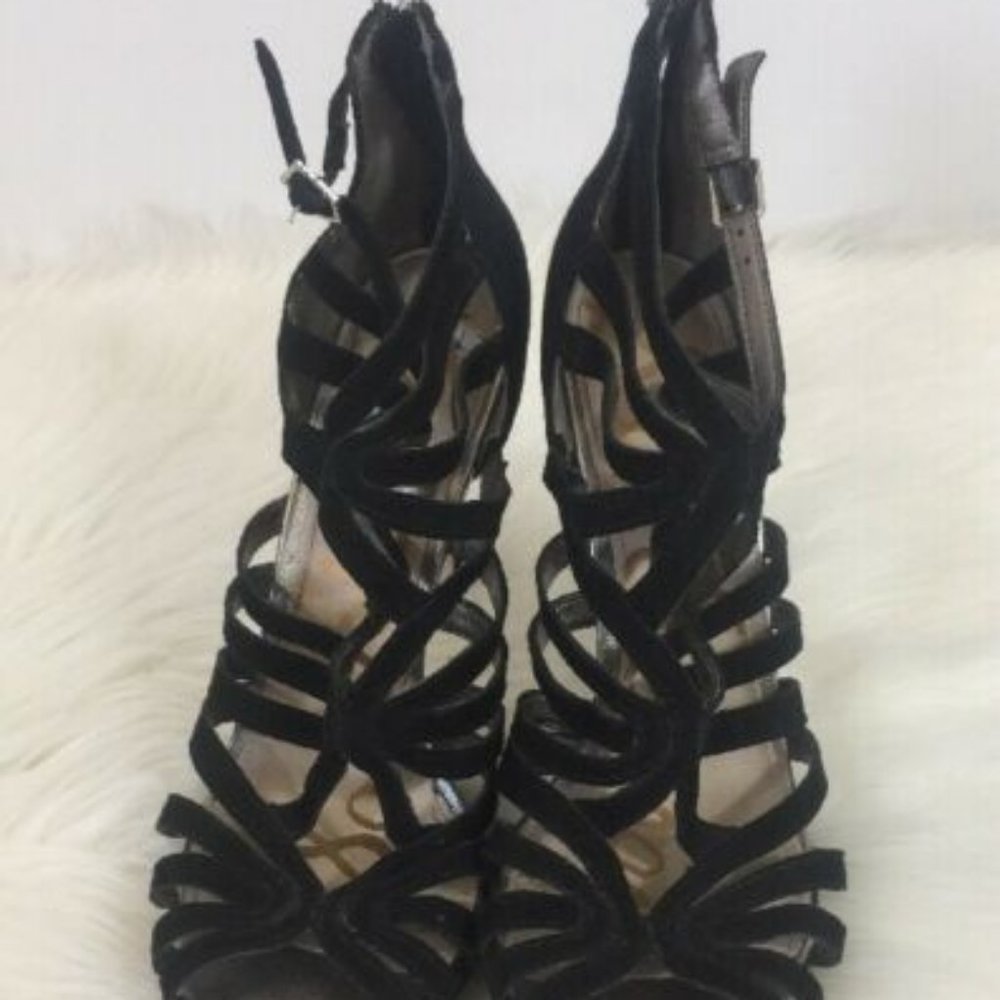 Sam Edelman Black Suede Heels Size 10.5